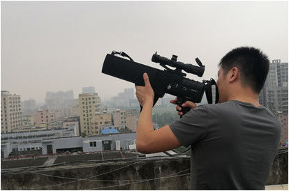 جهاز تشويش إشارة الطائرات بدون طيار محمول على شكل بندقية 1000 متر